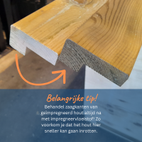 Grenen regel geimpregneerd - 4,5 x 8,8 x 400 cm