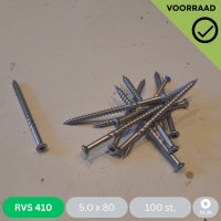 Vlonderschroef 5.0 x 80 - RVS 410 - Doos 100 stuks