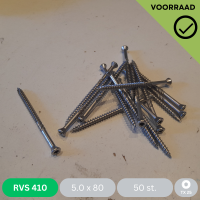 Vlonderschroef 5.0 x 80 - RVS 410 - Zakje 40 stuks