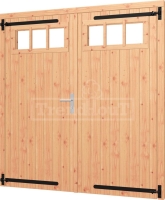 Douglas opgeklampte deur dubbel met bovenraam 1900x2020mm