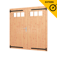 Douglas opgeklampte deur dubbel met bovenraam 1900x2020mm