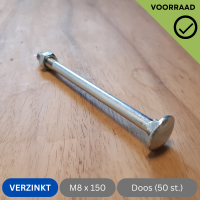 Slotbout M8x150 - Per doos 50 stuks