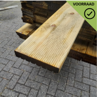 Vlonderplank geimpregneerd - fijne ribbel - 2,8 x 14,5 x 420 cm