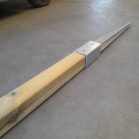 Paalhouder met punt vuurverzinkt - 7,1 x 7,1 x 75 cm