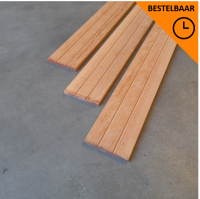 Keruing schuttingplank met V-groeven &ndash; 1,6 x 14,5 x 335 cm