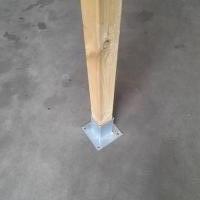 Paalhouder op plaat vuurverzinkt - 7,1 x 7,1 cm