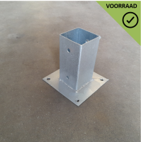 Paalhouder op plaat vuurverzinkt - 7,1 x 7,1 cm