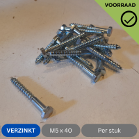 Houtdraadbout M5x40 - Per stuk