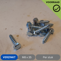 Houtdraadbout M8x35 - Per stuk