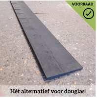 Vuren zweeds rabat - 2x zwart gespoten - 0,9-2,4 x 19,5 x 210 cm